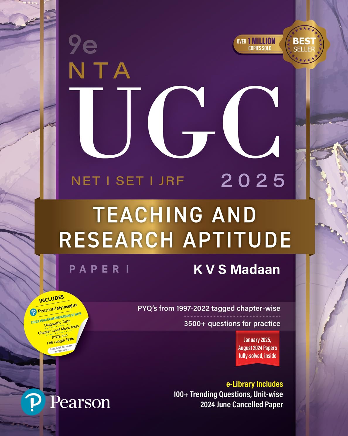 Pearson NTA UGC NET 2025 Paper 1 by KVS Madaan | Teaching & Research Aptitude | NET/SET/JRF | 3500+ Practice Questions | Unit-wise Previous Years�