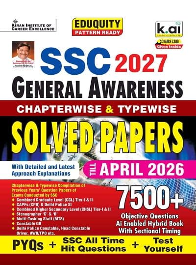 SSC General Awareness Chapterwise & Typewise PYQs Eduquity Pattern Ready with Latest Approach Explanations PYQs + SSC All Time Hit & Test Yourself Total 7500+ Questions (English Medium) (6014)
