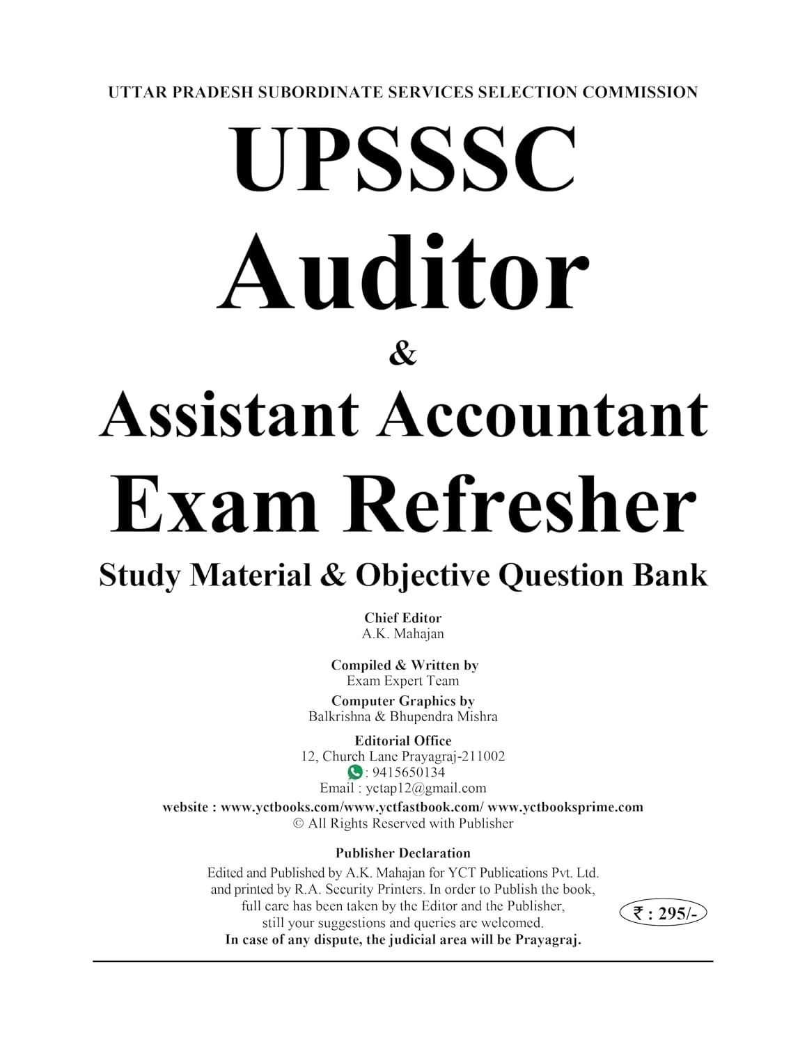 UPSSSC Auditor & Assistant Accountant Exam Refresher, 710 Objective Questions, English Medium