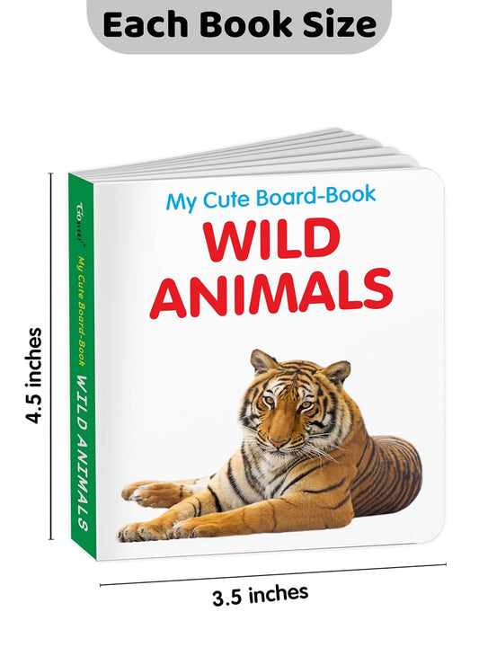 Baby board books collection - ABC, Wild Animals Fruits and Numbers : Pocket-sized kids educational books, All-in-one toddler learning s - Girls & Boys