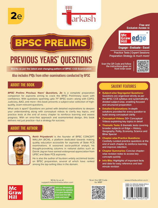 Tarkash Bpsc Prelims Subject-wise Previous Years' Solved Papers | 39th 70th Bpsc Pyqs Question Bank | Bihar Public Service Commission | Online Chapter