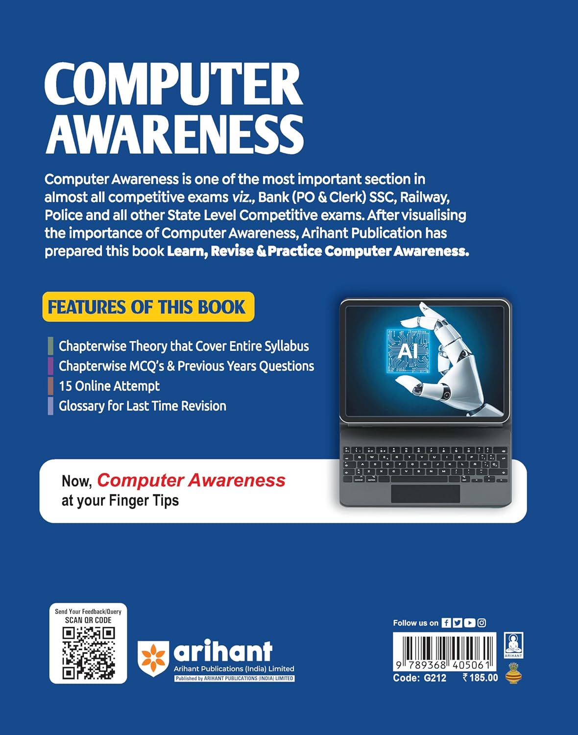 Arihant Computer Awareness Revised Edition 2025 | For SSC, Banking, Railway, DSSSB, CPCT, State PCS and One Day Exams | MCQs, PYQs, Notes, Flowcharts ... Tests and Latest Study Guide | English Medium