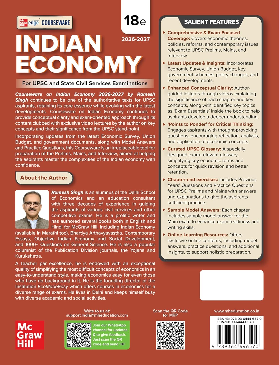 Indian Economy Courseware, 18e by Ramesh Singh for UPSC 2026 | 290+ Solved Online Prelims PYQs (2011-2025) | 85+ Online Mains PYQs (2011-2025) | 45+ Author Videos | Economic Survey & Union Budget