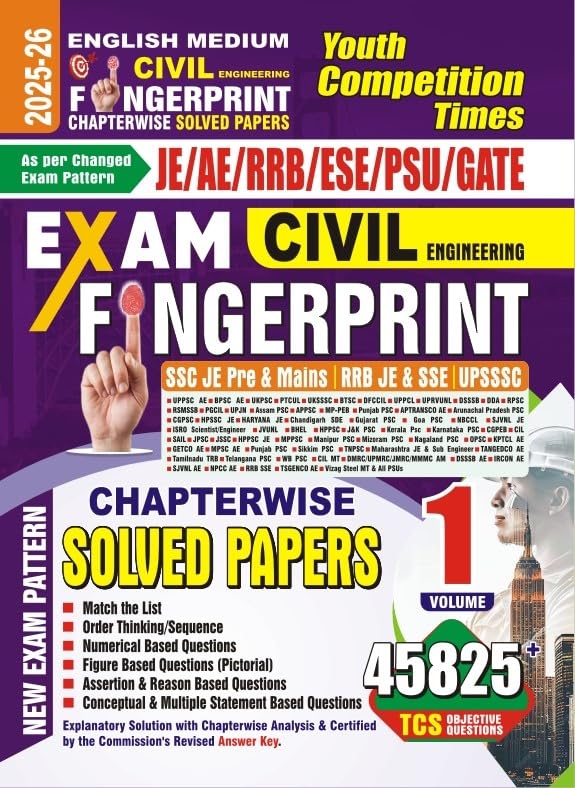 Civil Engineering Fingerprint Vol - 1 English Medium Chapterwise Solved Papers 2025-26