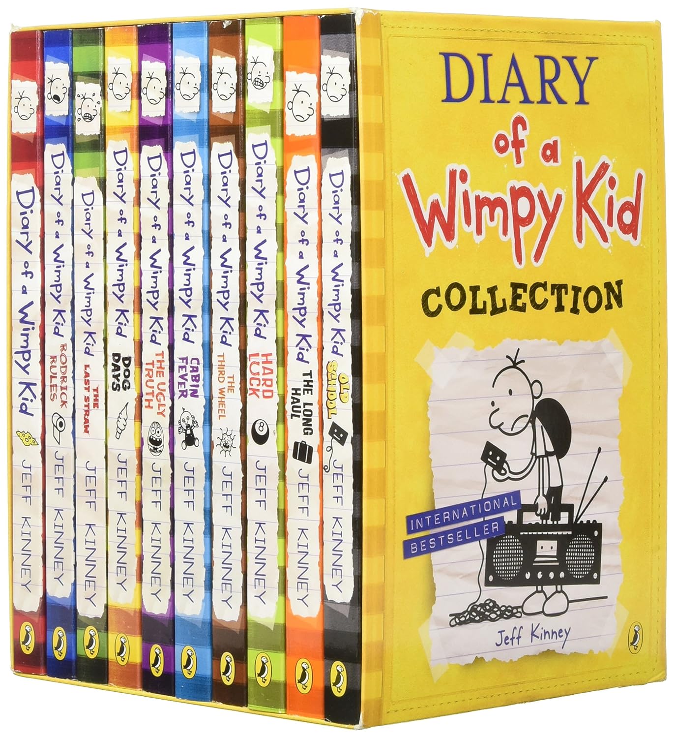 Diary of a Wimpy Kid 12-Book Set by Jeff Kinney | Includes Rodrick Rules, Dog Days, The Long Haul & More | Fun Humor Fiction for Kids & Young Readers