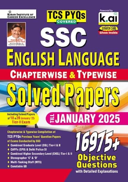 Ssc English Language Chapterwise & Typewise Solved Papers Till January 2025 TCS Pyqs Covered for Cgl,CPO,Chsl,Mts,Steno & Constable Gd