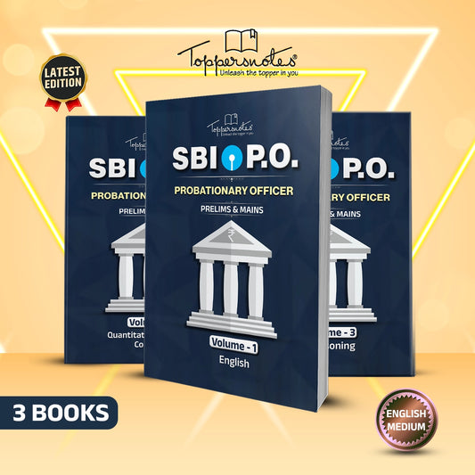 SBI PO (Pre and Mains) – English Medium – 3 Books – ToppersNotes – Latest Edition