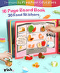 Intelliskills Pick N' Stick Food Premium Activity Board Book with Reusable Velcro Stickers| Fruits, Vegetables, Bakery & Dairy | 30 Sti - Girls & Boys