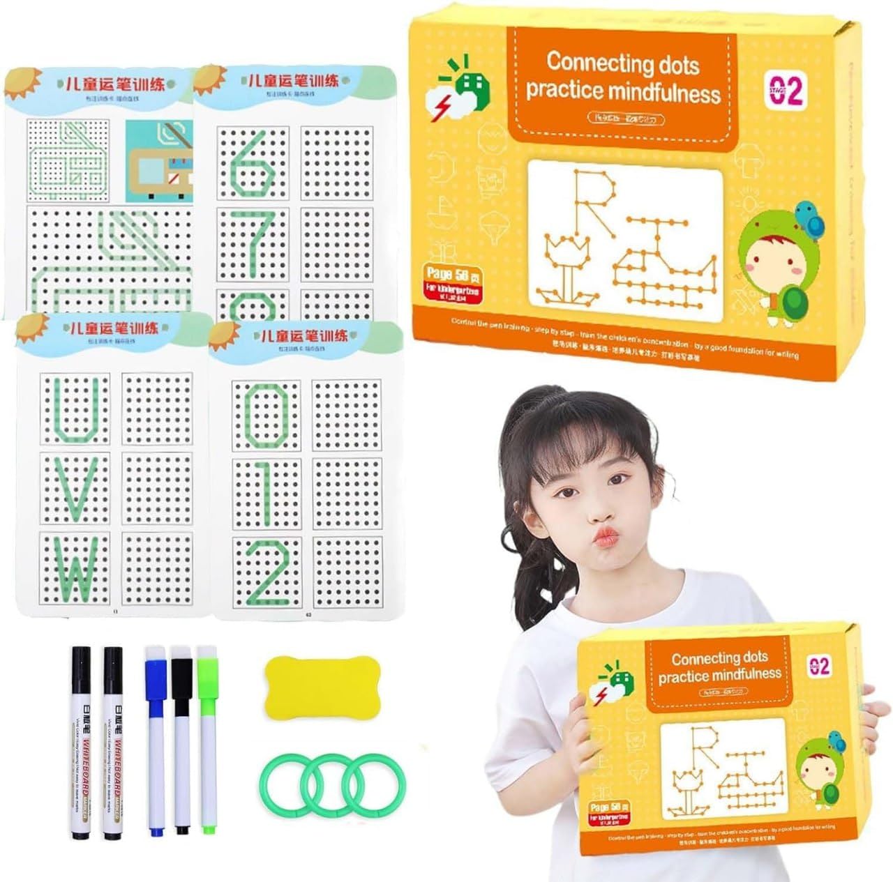 Reusable Magic Practice Copybook Kit for Kids, Writing Practice And Pen Control Workbook Set, Educational Learning Drawing Book, Lines, Shapes,