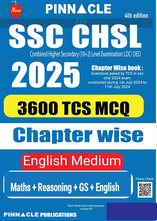 SSC CHSL ( Combined Higher Secondary Level ) 2025 | 3600 TCS MCQ Chapter wise | Previous Year questions | (10+2) Level Examination | LDC | DEO | 4th