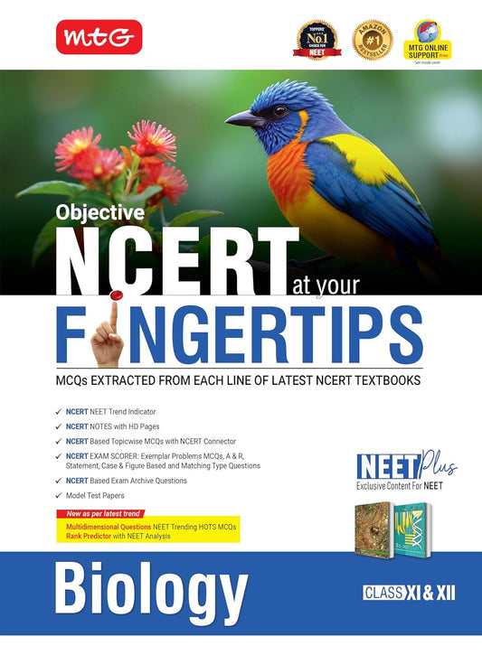 MTG Objective NCERT at your FINGERTIPS Biology For 2025-2026 Exam - NCERT NEET Trend Indicator, HOTS MCQs, Rank Predictor & Notes with HD Pages | NEET