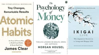 Ikigai, Atomic Habits And Psychology Of Money 3 Book Combo