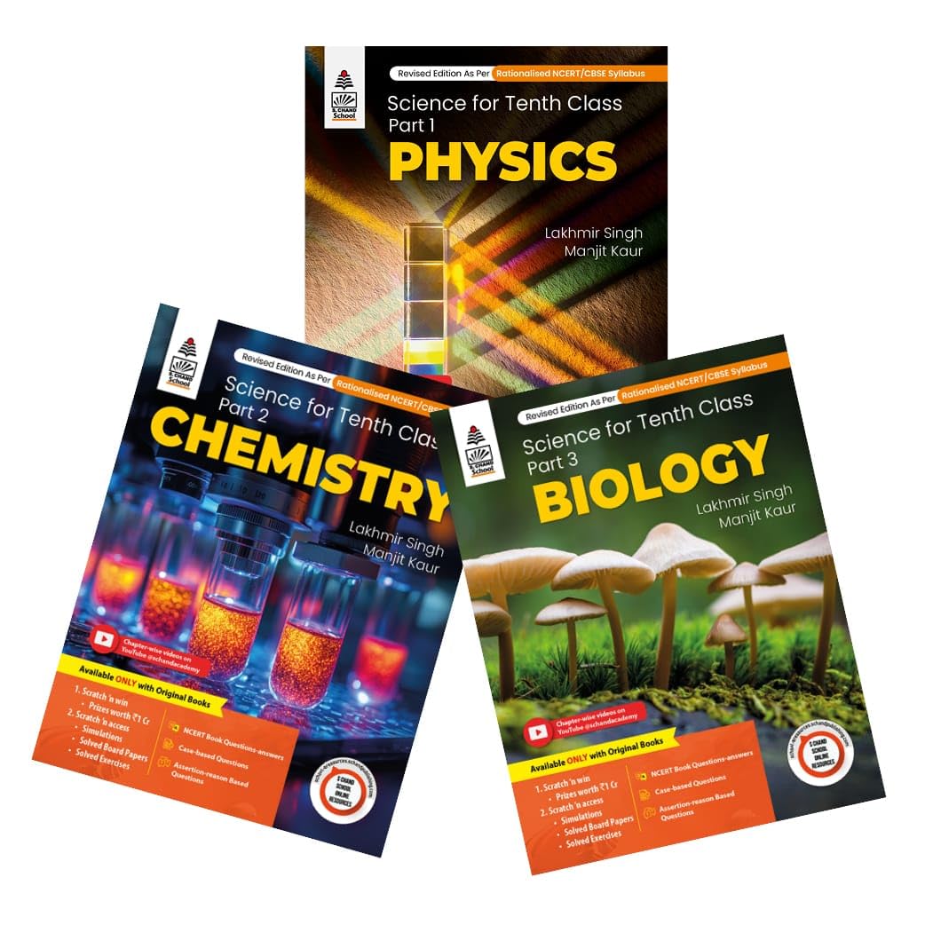 Lakhmir Singh - Class 10 - Physics + Chemistry + Biology - Combo Set Of 3 Books For 2025-26 Examinations