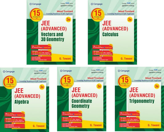 Mathematics Combo Jee Advanced: Algebra + Calculus + Coordinate Geometry + Trigonometry + Vectors 3d Geometry Set 5 Books Free Online Assessments & Di
