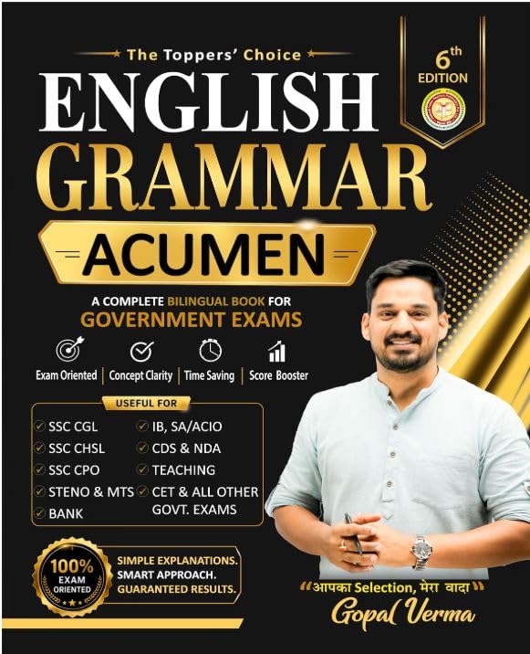 The English Acumen 6th Edition (2026-27) by Gopal Verma | Revised & Updated Grammar, Vocabulary & Comprehension Book for All Government Competitive Exams