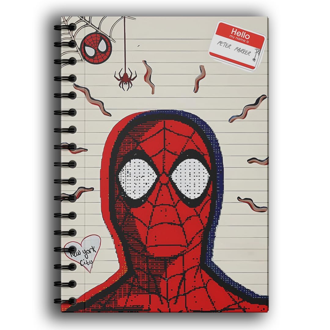 PrintZO Spider-Man Wiro Journal Notebook | A5 Size Unruled Notebook (160 Pages)