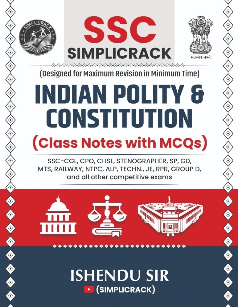 SSC Simplicrack Indian Polity and Constitution | Class Notes with MCQs | Ishendu Sir | Useful For - SSC-CGL, CPO, CHSL, Stenographer, SP, GD, MTS, ... RPR, Group D, and all other competitive exams