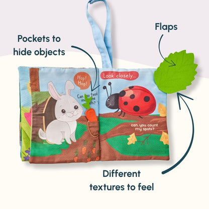 Curious Cub Peek-A-Boo Jungle Cloth Book – Soft Baby Book with Crinkle Pages, Flaps & Textures | Sensory Toy & Early Learning Gift for Infants & Toddlers, Peek A Who Baby Toys for Ages 6 Months+