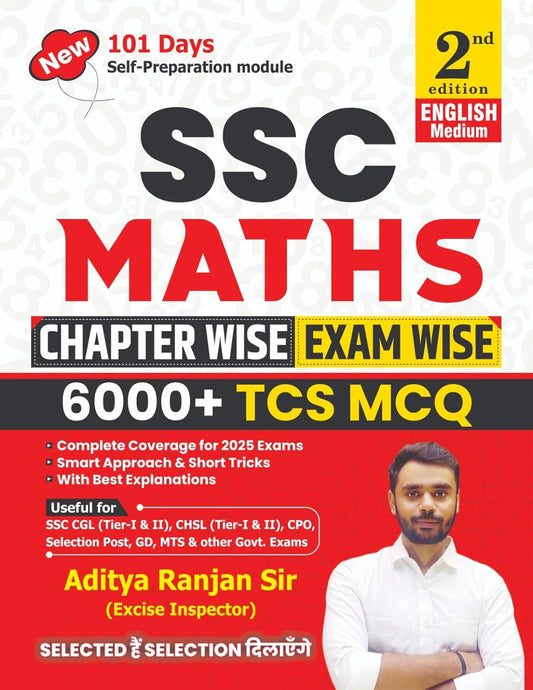 SSC MATHS 6000+ TCS MCQs Chapter-wise & Exam-wise Aditya Ranjan Sir (English Medium) 2nd Edition | Detailed explanations & Short tricks - BEST BOOK