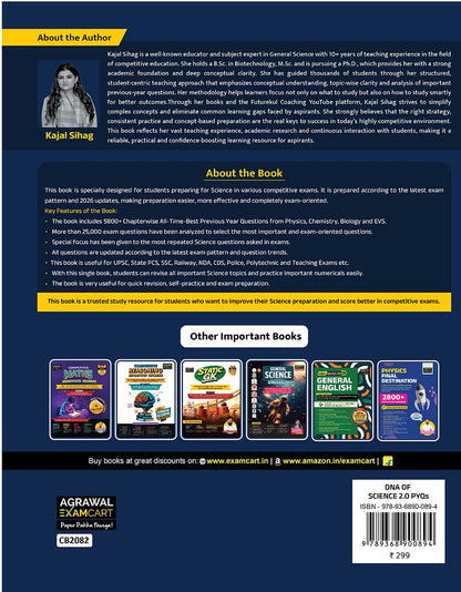 Examcart DNA of Science 2.0 PYQs Book by Kajal Sihag | Physics, Chemistry, Biology & EVS (English Medium)