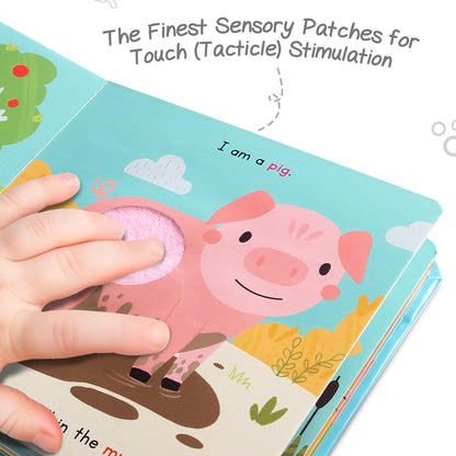 Intellibaby Touch N' Feel Farm Animals Story Board Book | Sensory Learning with Soft Textures & Colourful Illustrations | Discover Farm - Girls & Boys