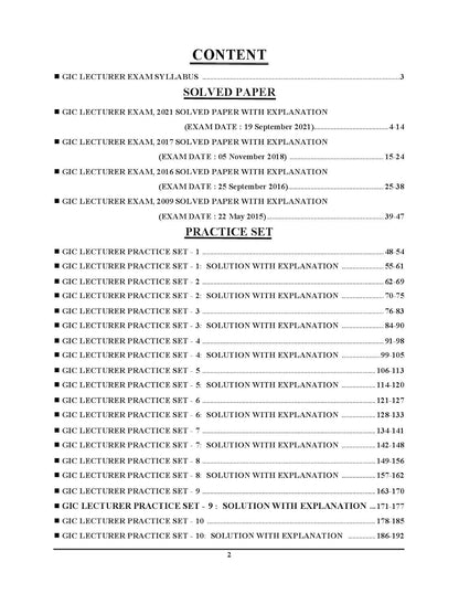 GIC Lecturer English 14 Sets Solved & Practice Book 2025-26