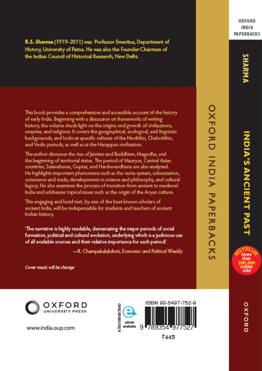INDIA'S ANCIENT PAST (OIP) Paperback – by R.S. Sharma (Author)