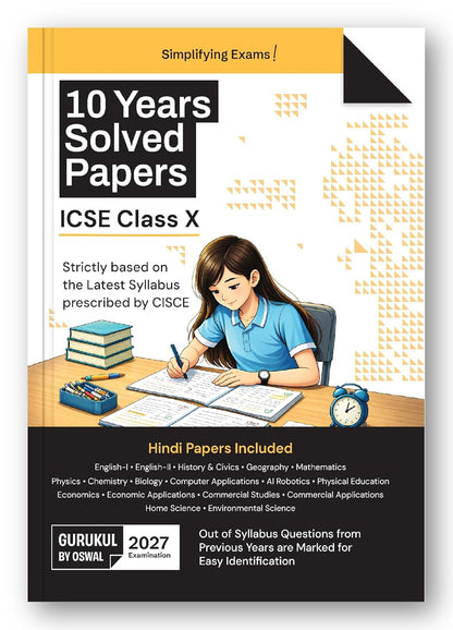 Gurukul By Oswal ICSE Class 10 Last 10 Years Solved Papers for 2027 Examination | Combined All Subjects (Hindi Papers Included) By Oswal Publishers