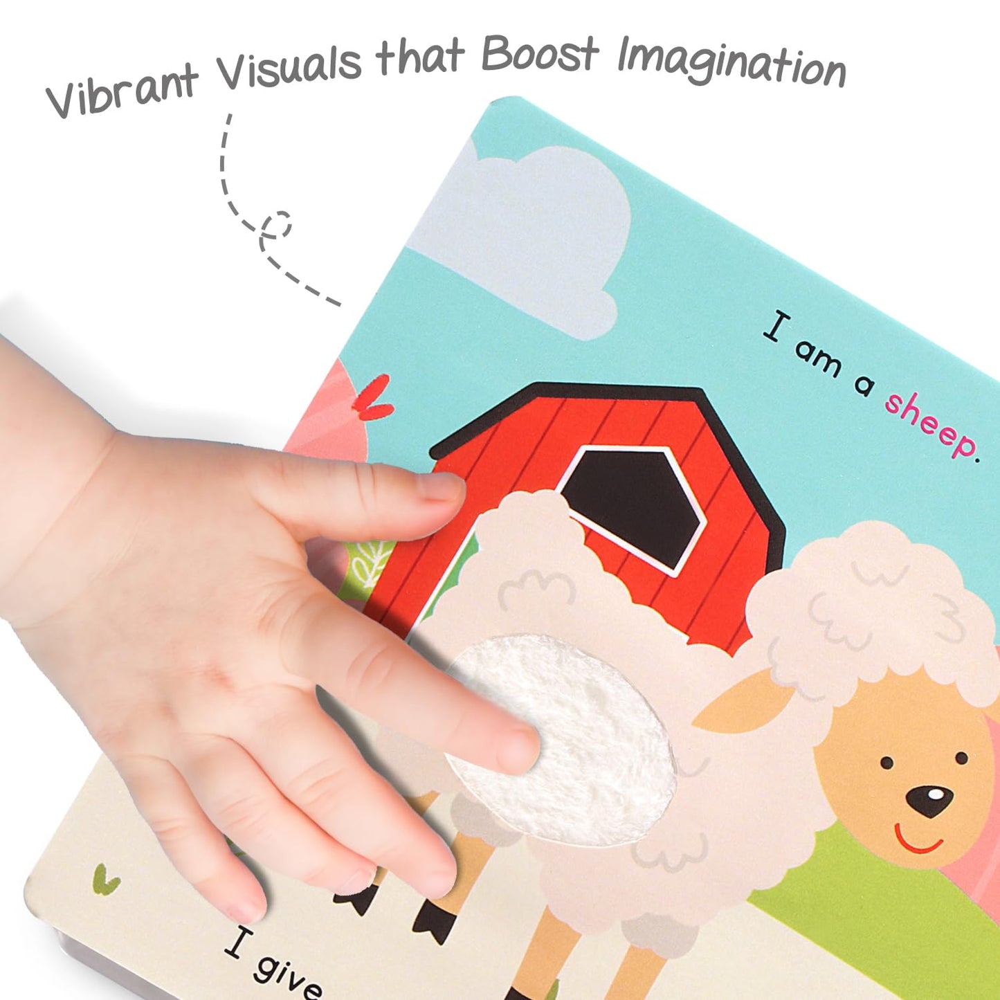 Intellibaby Touch N' Feel Farm Animals Story Board Book | Sensory Learning with Soft Textures & Colourful Illustrations | Discover Farm - Girls & Boys