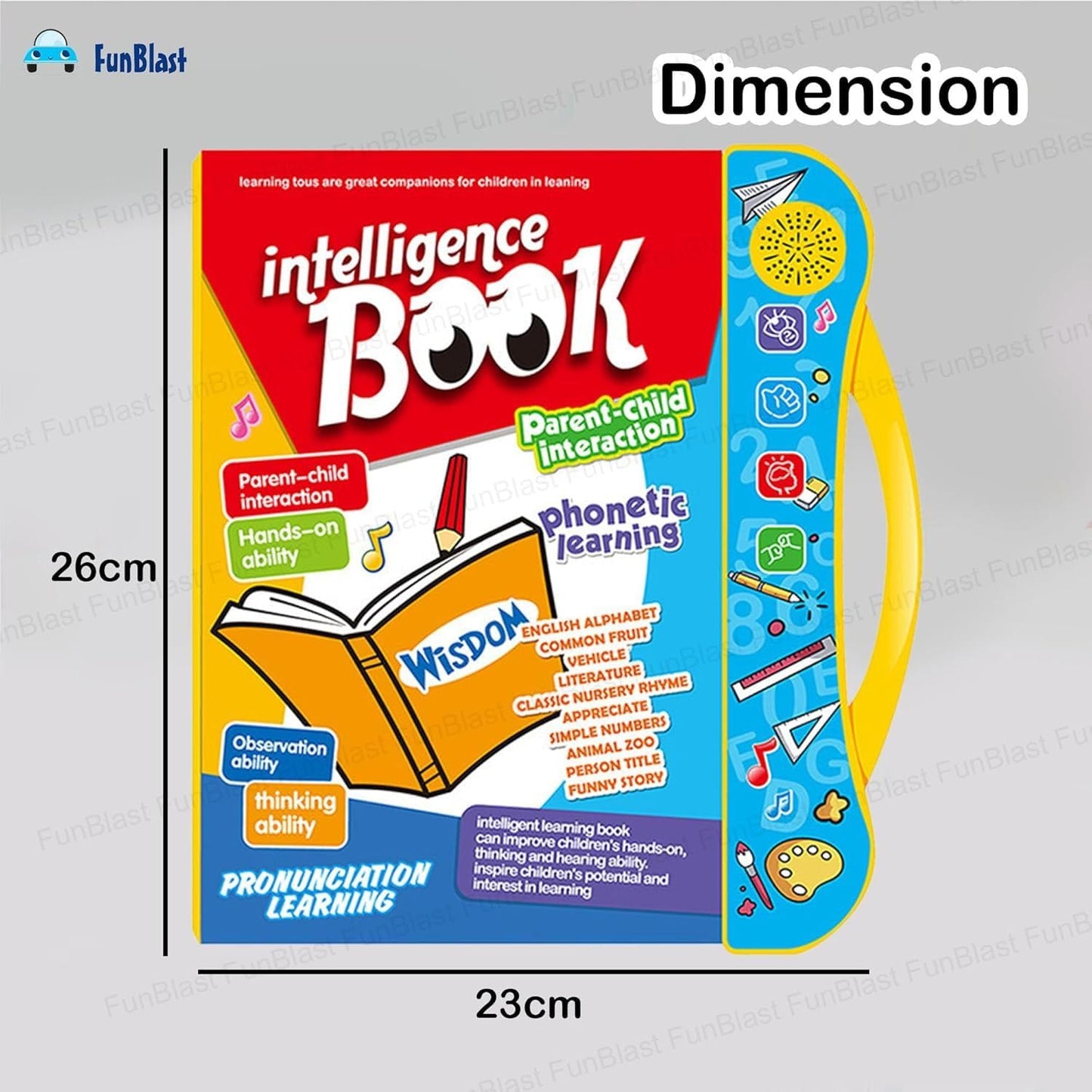 Musical English Interactive Children Learning Book|Educational Phonetic Learning Book| 22 Pages | 3 Interactive Modes - Read, Music & G - Girls & Boys