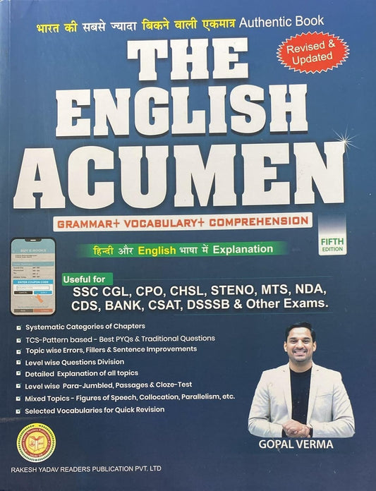 The English Acumen (Grammar + Vocabulary + Comprehension) Fifth Edition By Gopal Verma Sir – Rakesh Yadav Readers Publication