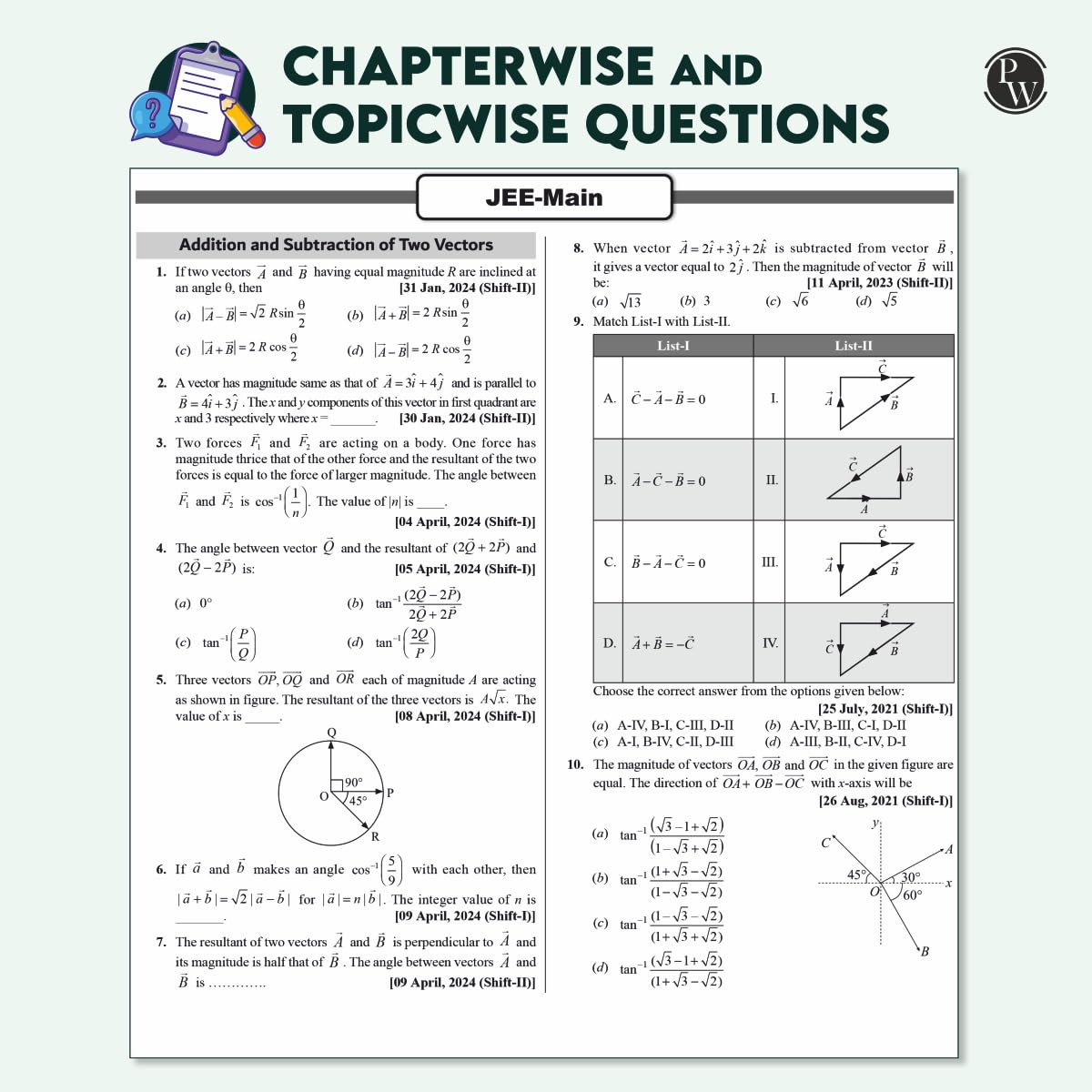 PW JEE Advanced 48 Years (2025-1978) with JEE Main 143 Sets PYQs (2025-2019) Physics, Chemistry, Maths Combo Set of 3 | Chapterwise and Topicwise Solved Papers For JEE 2026 Exams [Paperback] PW