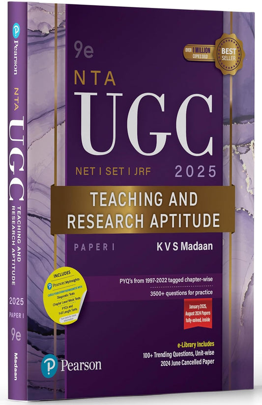 Pearson NTA UGC NET 2025 Paper 1 by KVS Madaan | Teaching & Research Aptitude | NET/SET/JRF | 3500+ Practice Questions | Unit-wise Previous Years’ ... Tests accessible through Pearson MyInsights Paperback