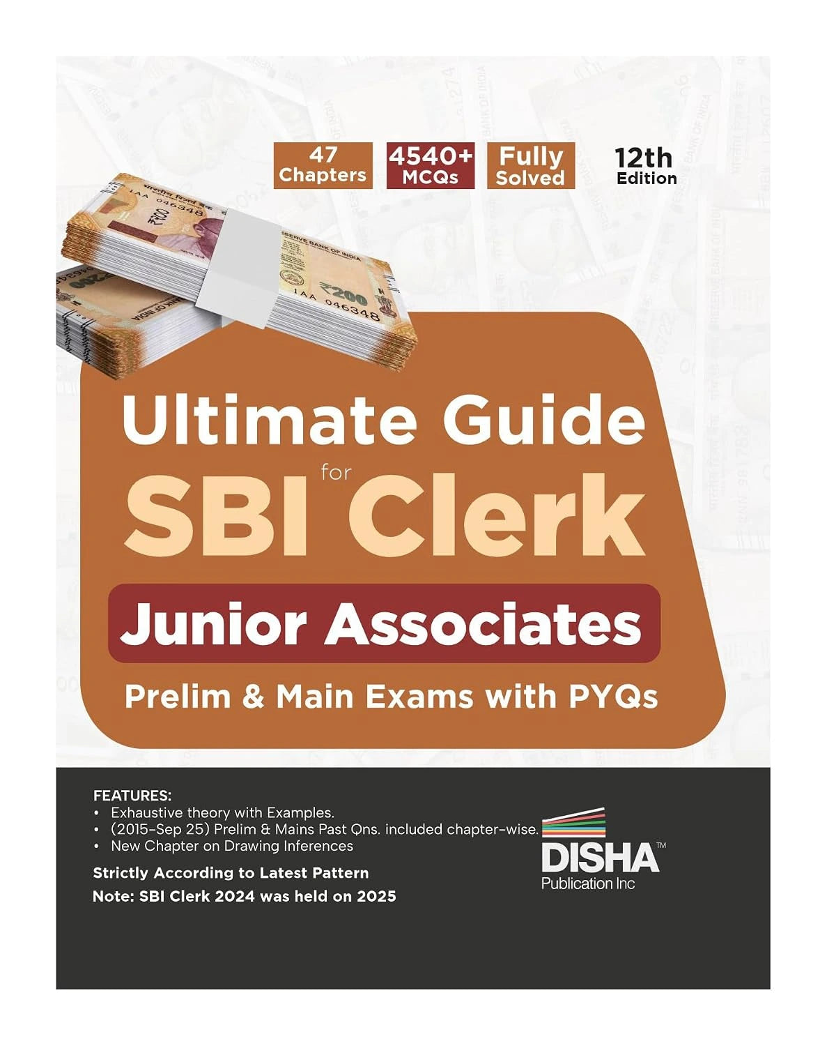 Disha Ultimate Guide for SBI Clerk Junior Associates Prelim & Main Exams with PYQs 12th Edition | 4200+ MCQs | Fully Solved | General Banking