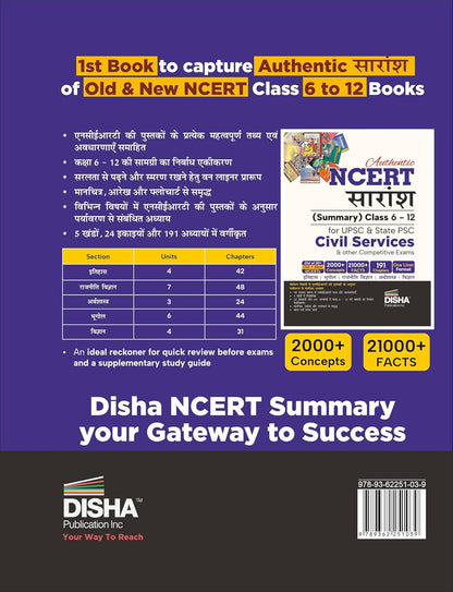 Authentic NCERT Saaransh (Summary) Class 6 to 12 for UPSC & State PSC Civil Services & other Competitive Exams Hindi Edition | Old & New NCERT General