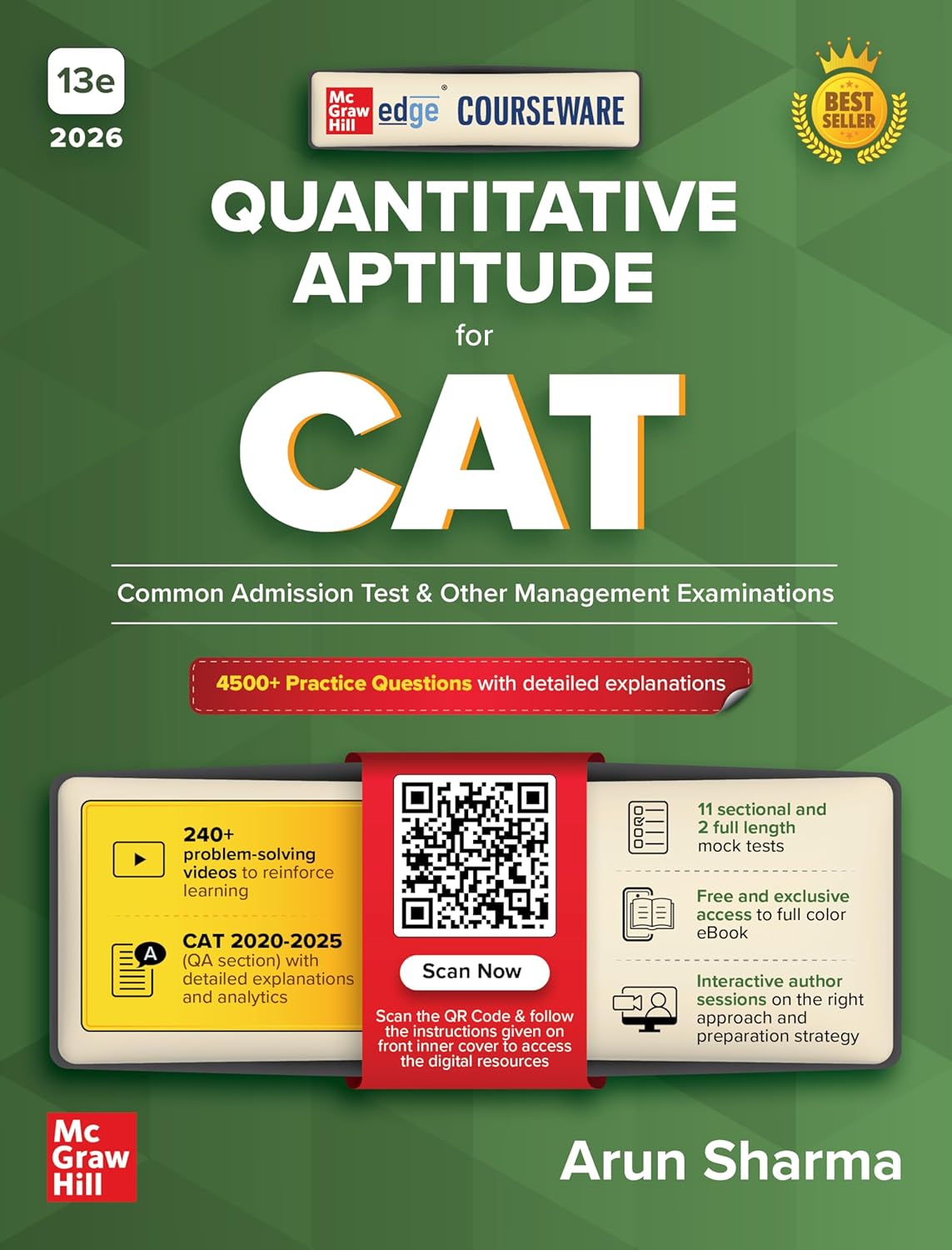 Courseware on Quantitative Aptitude, 13e for CAT 2026 by Arun Sharma | Solved QA PYQs(2020-25) | 4500+ Practice Questions | 240+ Problem-solving Author Videos | 13 Mock & Sectional Tests | Quants book