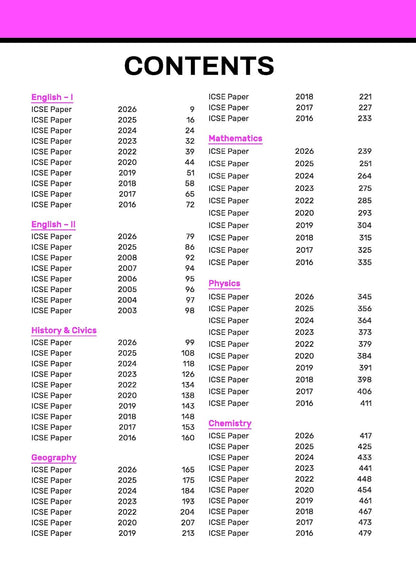 Gurukul By Oswal ICSE Class 10 Last 10 Years Solved Papers for 2027 Examination | Combined All Subjects (Hindi Papers Included) By Oswal Publishers