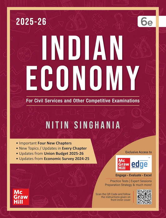 Indian Economy (English) by Nitin Singhania (IAS) for UPSC CSE 2025-26 | 6th edition | Civil Services Exam - Prelims Mains | State PSCs exams/ PCS