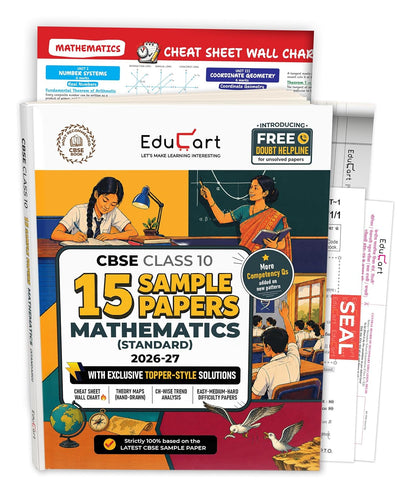 Educart CBSE Sample Paper Class 10 2026-27 Mathematics Standard (with Topper-Style Solutions & Cheat Sheet Wall Chart) For 2027 Exam