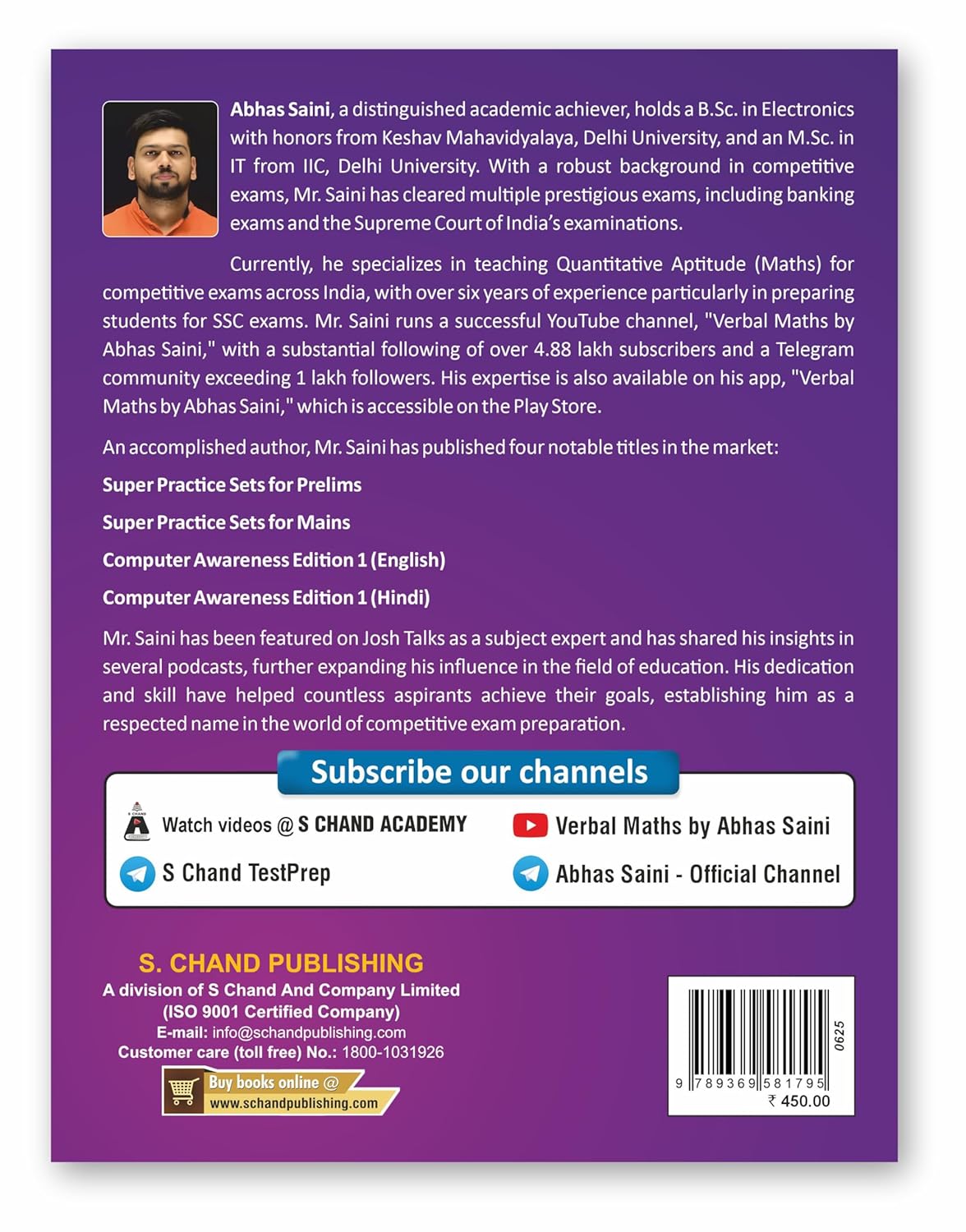 Super Maths : Revision Exam Book 2025 - 2026 | Abhas Saini | 1400+ Questions | Chapter & Type Wise | Formula Theory | Mathematics Math Best Books Ssc