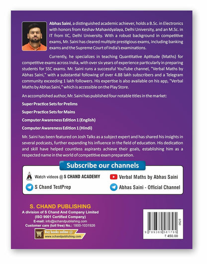 Super Maths : Revision Exam Book 2025 - 2026 | Abhas Saini | 1400+ Questions | Chapter & Type Wise | Formula Theory | Mathematics Math Best Books Ssc