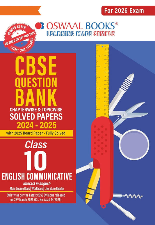 CBSE Question Bank Chapterwise and Topicwise SOLVED PAPERS Class 10 ENGLISH COMMUNICATIVE For Exam 2026