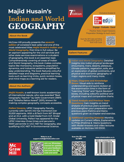 Indian And World Geography 7e for UPSC 2026 by Pallavi Saxena | PYQs | Colour Maps, Graphs & Charts | Revision Tricks, Trend Analysis | McGraw Hill Edge: 30+ Video lectures, Monthly Current Affairs