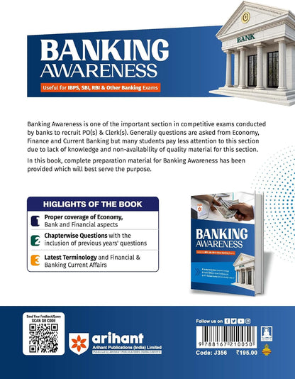 Arihant Banking Awareness | For IBPS, SBI, RBI & Other Banking Exams | To-the-Point Notes, Current Affairs & Recent Developments | Economic Survey 2025–26 & Union Budget 2026–27