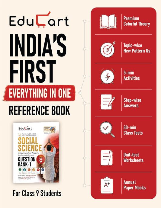 Educart CBSE Class 9 Social Science (SST) Question Bank 2026-27 | Understanding Society: India & Beyond PART-1 | New NCERT Guide and Most Important ... (with worksheets and sample papers extra)