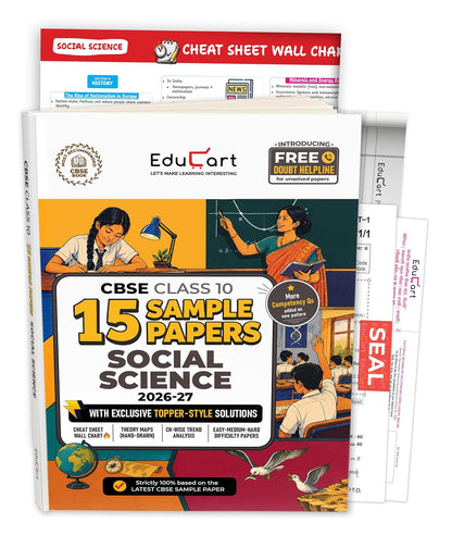 Educart CBSE Sample Paper Class 10 2026-27 Social Science (with Topper-Style Solutions & Cheat Sheet Wall Chart) For 2027 Exam