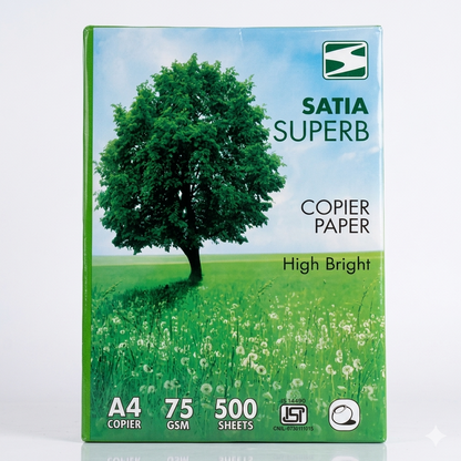 Satia Superb Copier Paper A4 Size 75 GSM 500 Sheets per Ream, White (Pack of 10 Ream)